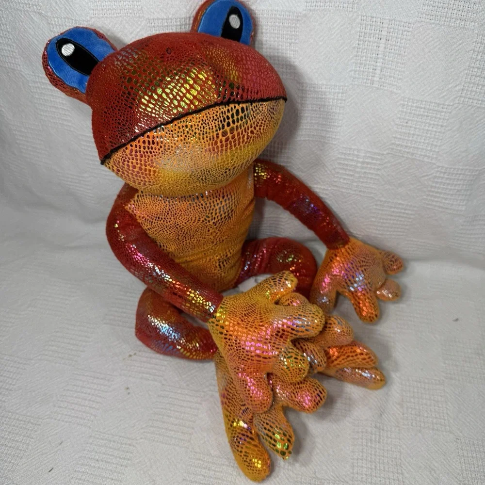 Kelly Toy‎ Frog Plush Stuffed Animal Toy Red Yellow with Metallic Spots